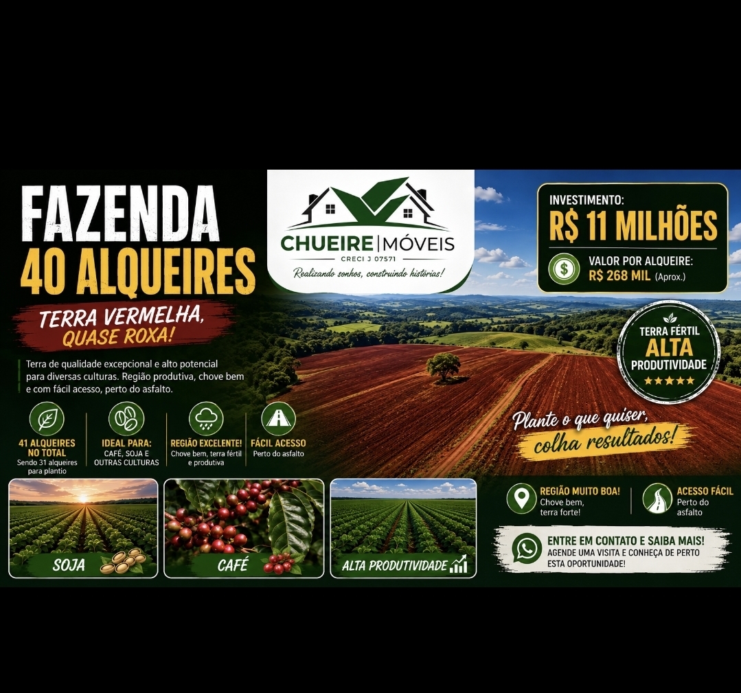 Fazenda à venda em Siqueira Campos - PR — Fazenda à Venda — Terra Vermelha e Alto Potencial Agrícola (REF #811)