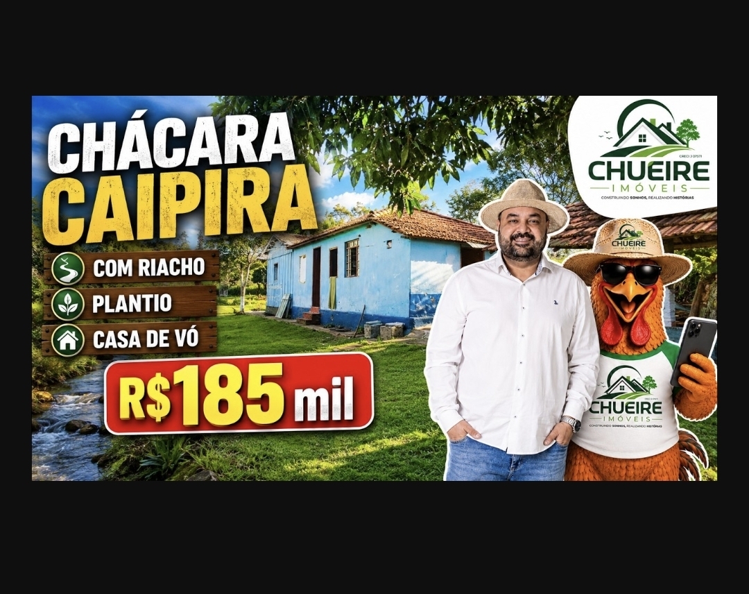 Chácara à venda em Siqueira Campos - PR — Chácara Caipira com Riacho, Plantio e Casa de Vó (REF #812)