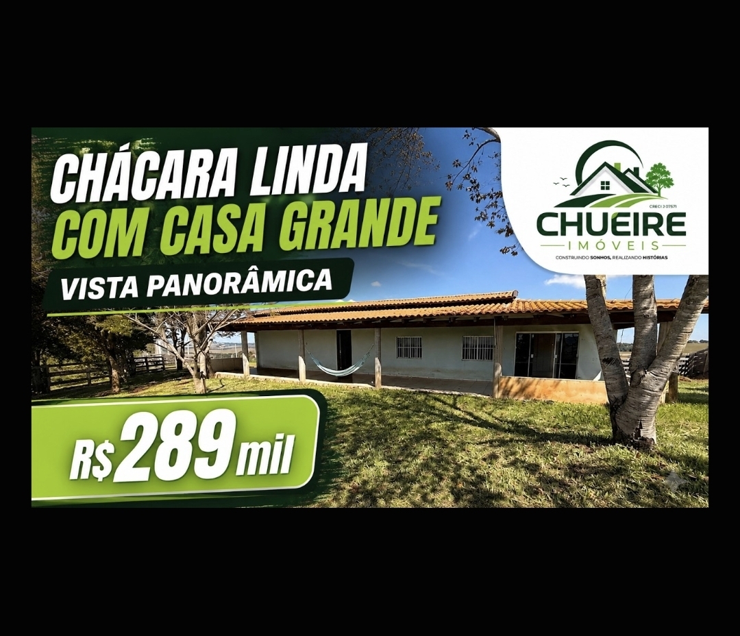 Chácara à venda em Patrimônio Samambaial, Barão de Antonina - SP — Chácara Linda com Casa Grande — Vista Panorâmica (REF #819)